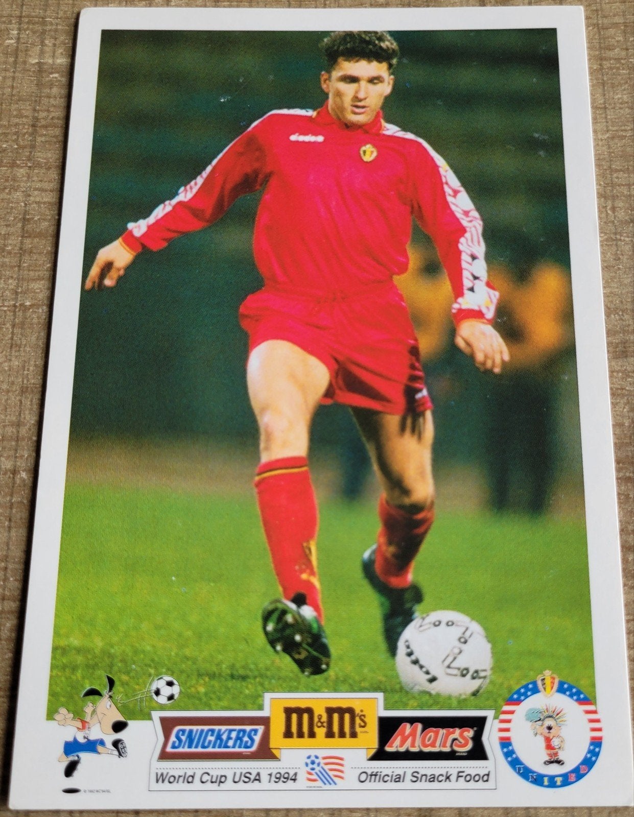 Postkaart World Cup USA 1994: Eric Van Meir, Ophalen of Verzenden, Gebruikt, Poster, Plaatje of Sticker