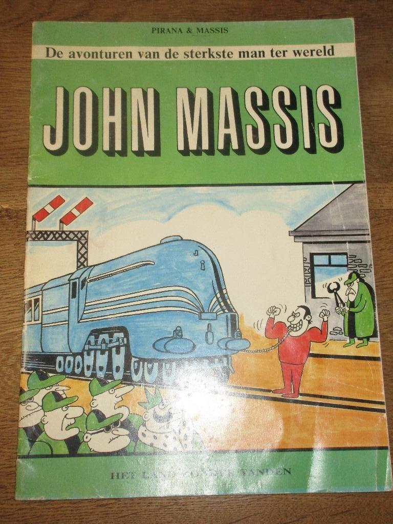 STRIP PIRANA & MASSIS - JOHN MASSIS GENT STERKSTE MAN 1986, Eén stripboek, Ophalen of Verzenden, Gelezen
