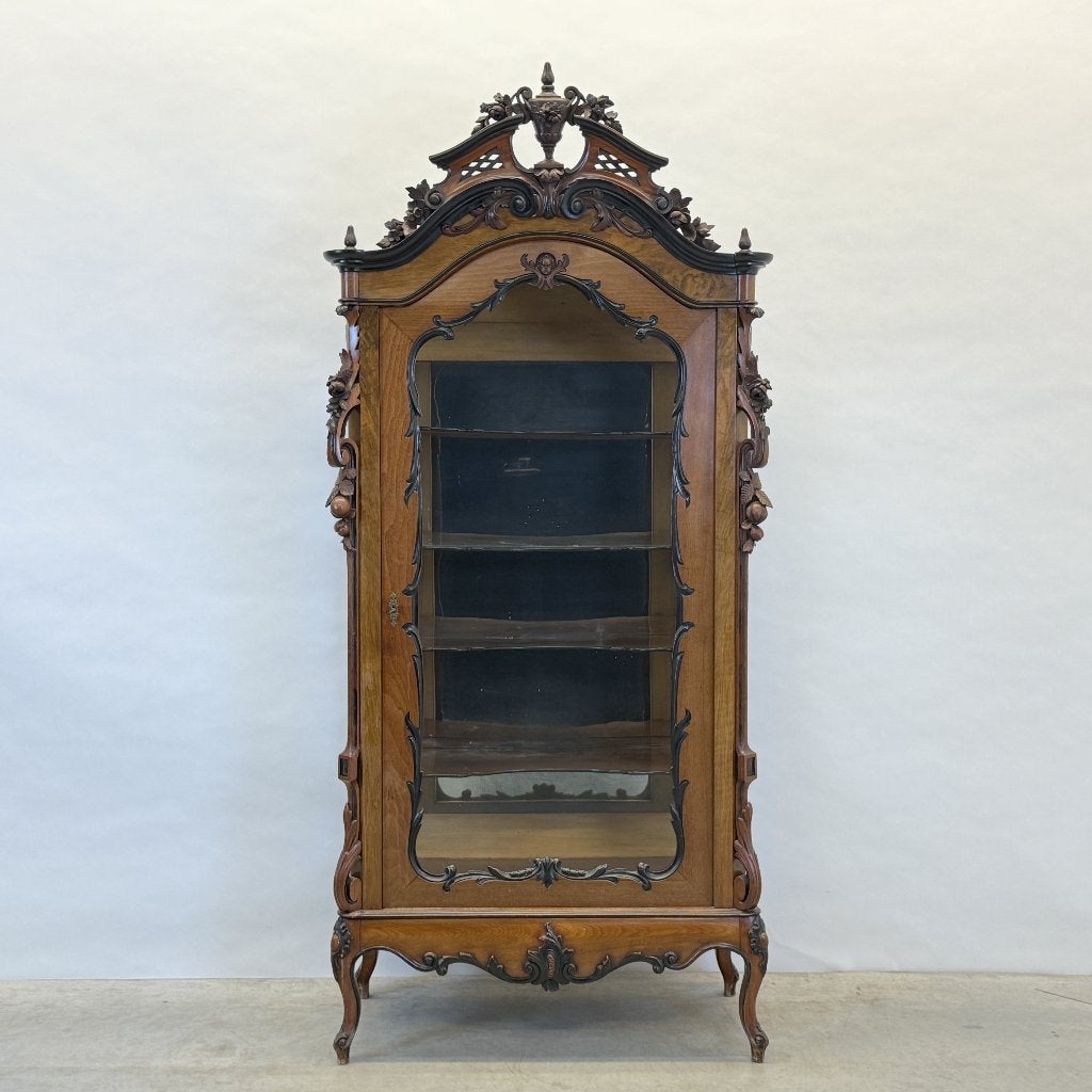 Vitrine française en noyer, Antiquités & Art, Antiquités | Meubles | Armoires, Enlèvement