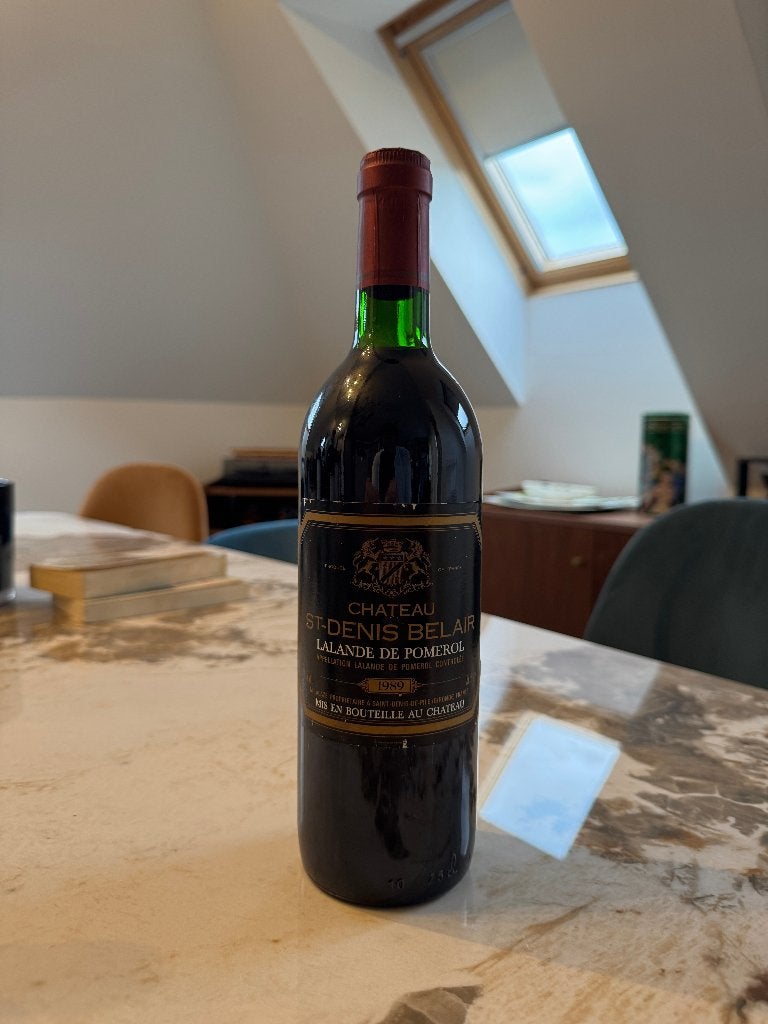 Lalande de Pomerol- Château Saint Denis Bel Air 1989, Neuf, Enlèvement ou Envoi, Pleine, Vin rouge
