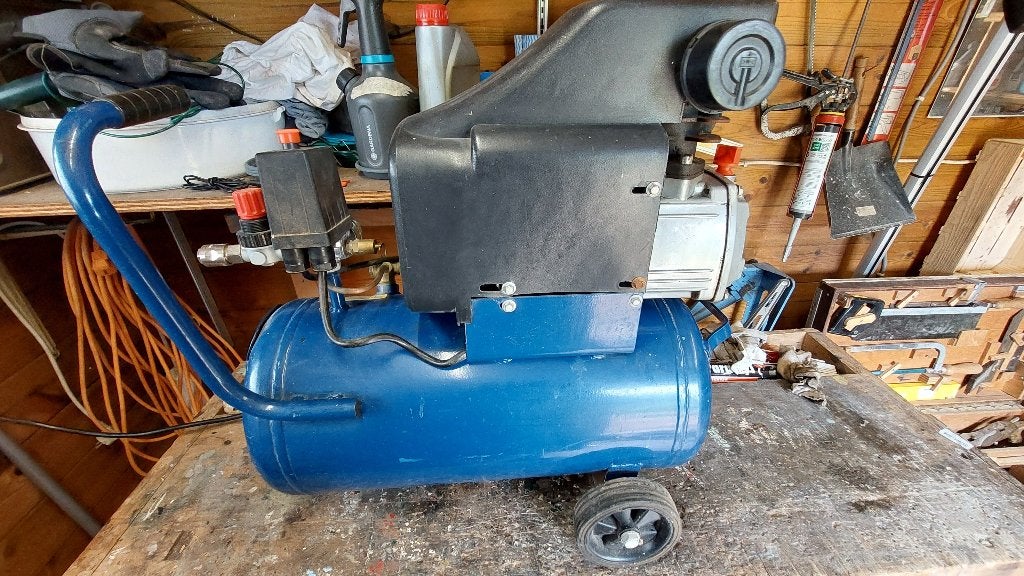 compressor topcraft 24l, Doe-het-zelf en Bouw, Gereedschap | Handgereedschap, Ophalen, Gebruikt, Overige typen, Overige merken