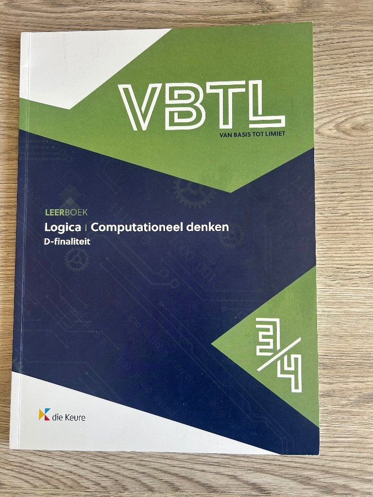 VBTL 3/4 Logica en computationeel denken leerboek, Boeken, Ophalen, ASO, Wiskunde A, Die keure