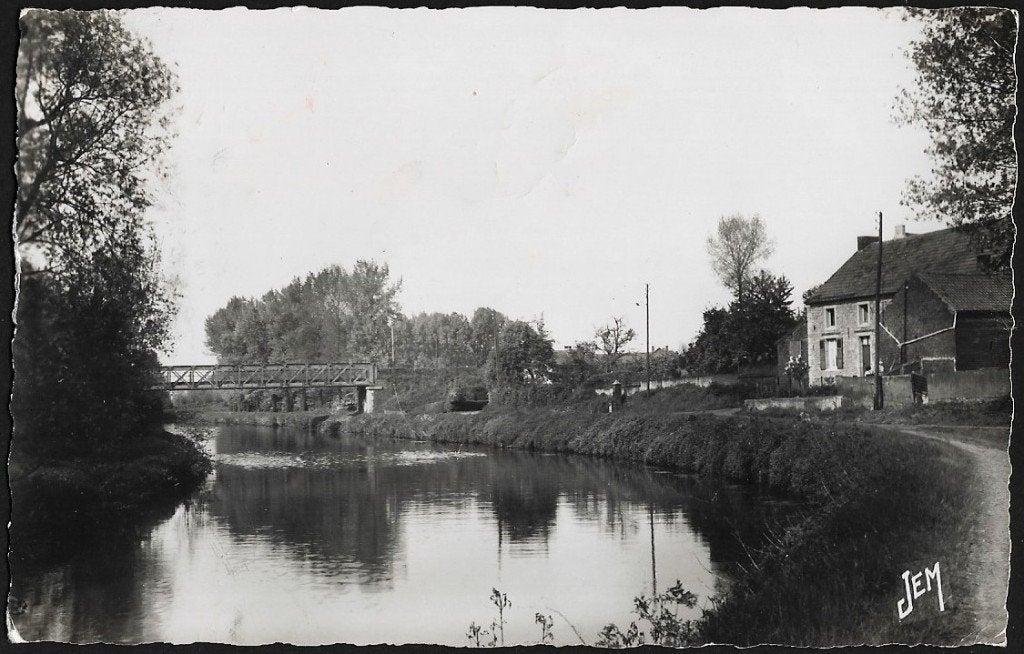 1955 - FRANCE - Recquignies : Vue sur la Sambre, Envoi, 1940 à 1960, Affranchie, France