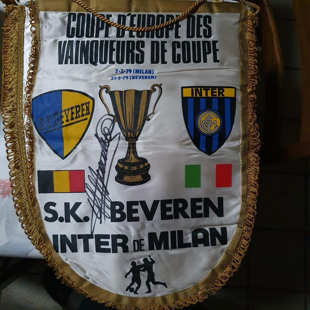 Sk beveren-inter milaan vaandel gehandtekent door jmp, Tickets en Kaartjes