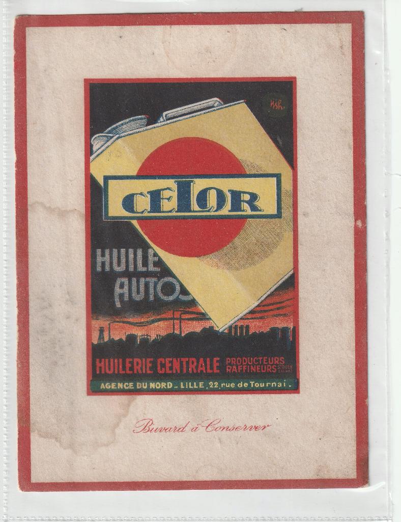oude vloeipapier met reclame Olie Celor, Collections, Enlèvement ou Envoi, Utilisé, Ustensile