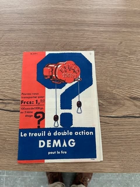dossier Demag Le Treuil à double action, Enlèvement ou Envoi, Comme neuf, Demg, Autres types