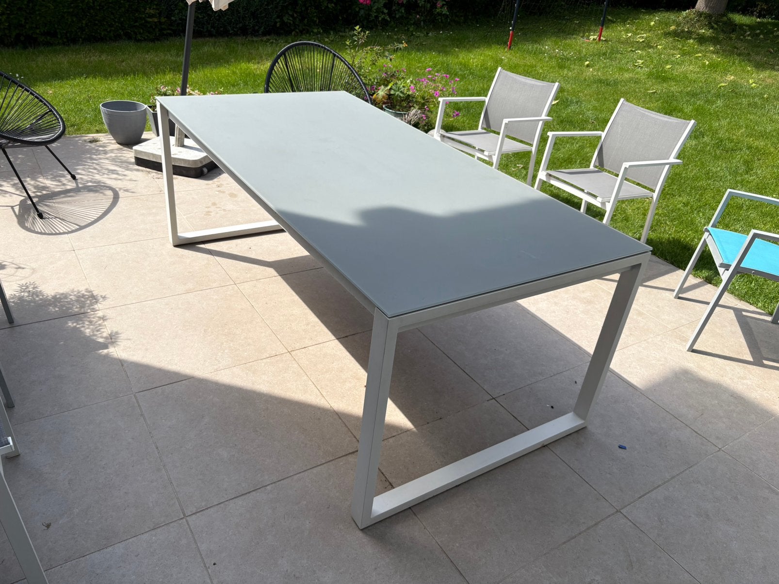 Terrastafel 6-8 personen, Ophalen, Gebruikt, Rechthoekig, Aluminium