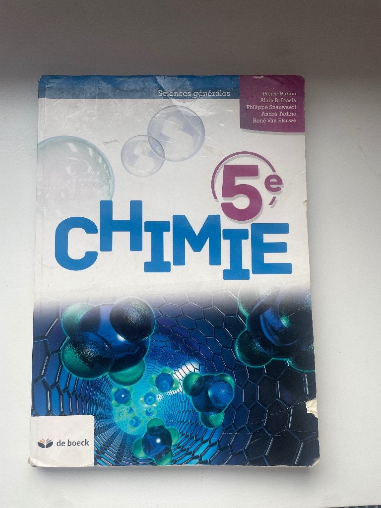 Chimie 5e Sciences générales, Livres, Chimie, Enlèvement, Utilisé, Secondaire