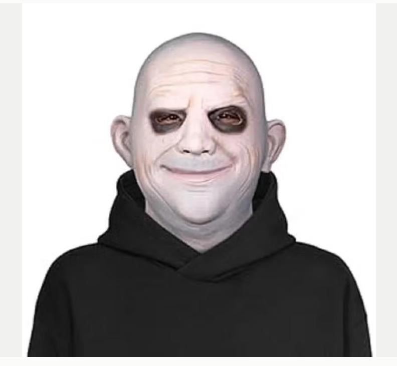 Masque intégral en latex de la famille Addams Uncle Lester, Envoi, Neuf