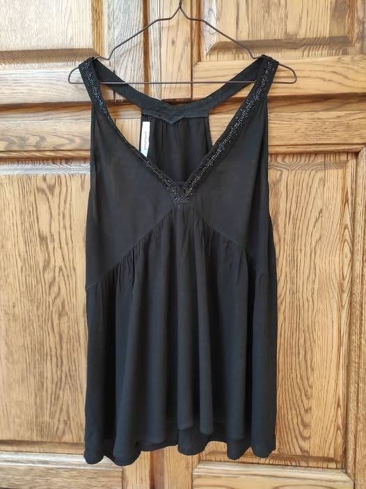Promod tanktop van viscose met parels - maat 42, Zwart, Maat 42/44 (L), Zo goed als nieuw, Promod