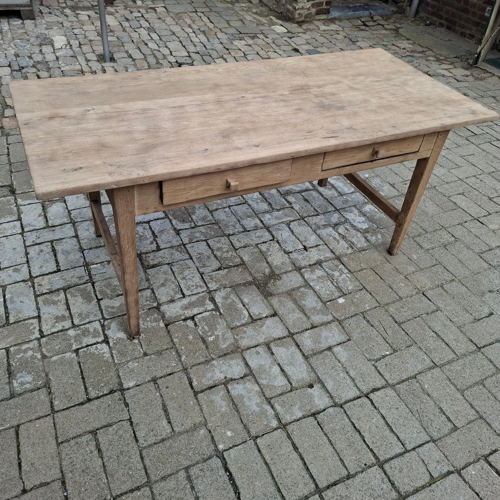 Ancienne table de ferme en chêne. 177/79/h75 cm, Enlèvement