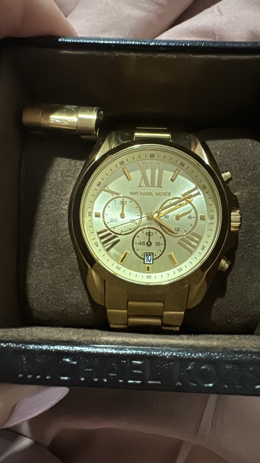 Michael kors horloge, Handtassen en Accessoires, Horloges | Dames, Gebruikt, Polshorloge, Goud, Goud
