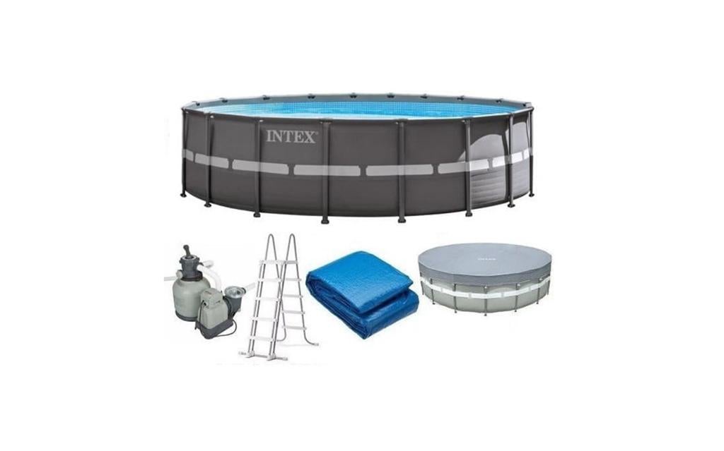 Opzetzwembad Intex 488x122 rond, Ophalen, Zo goed als nieuw, Rond, Opzetzwembad