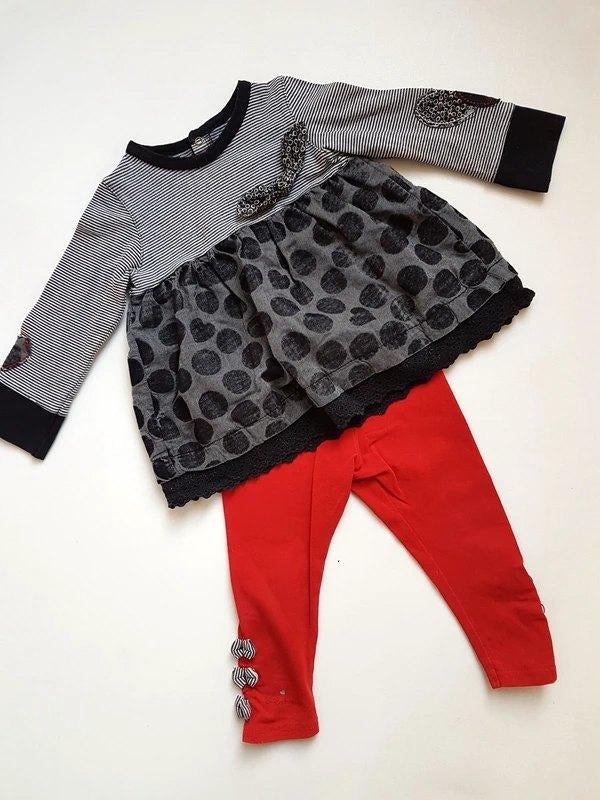 CATIMINI - Ensemble 2 pièces rouge/noir - T.18 mois/80 cm, Enfants & Bébés, Catimini, Enlèvement ou Envoi, Ensemble, Utilisé