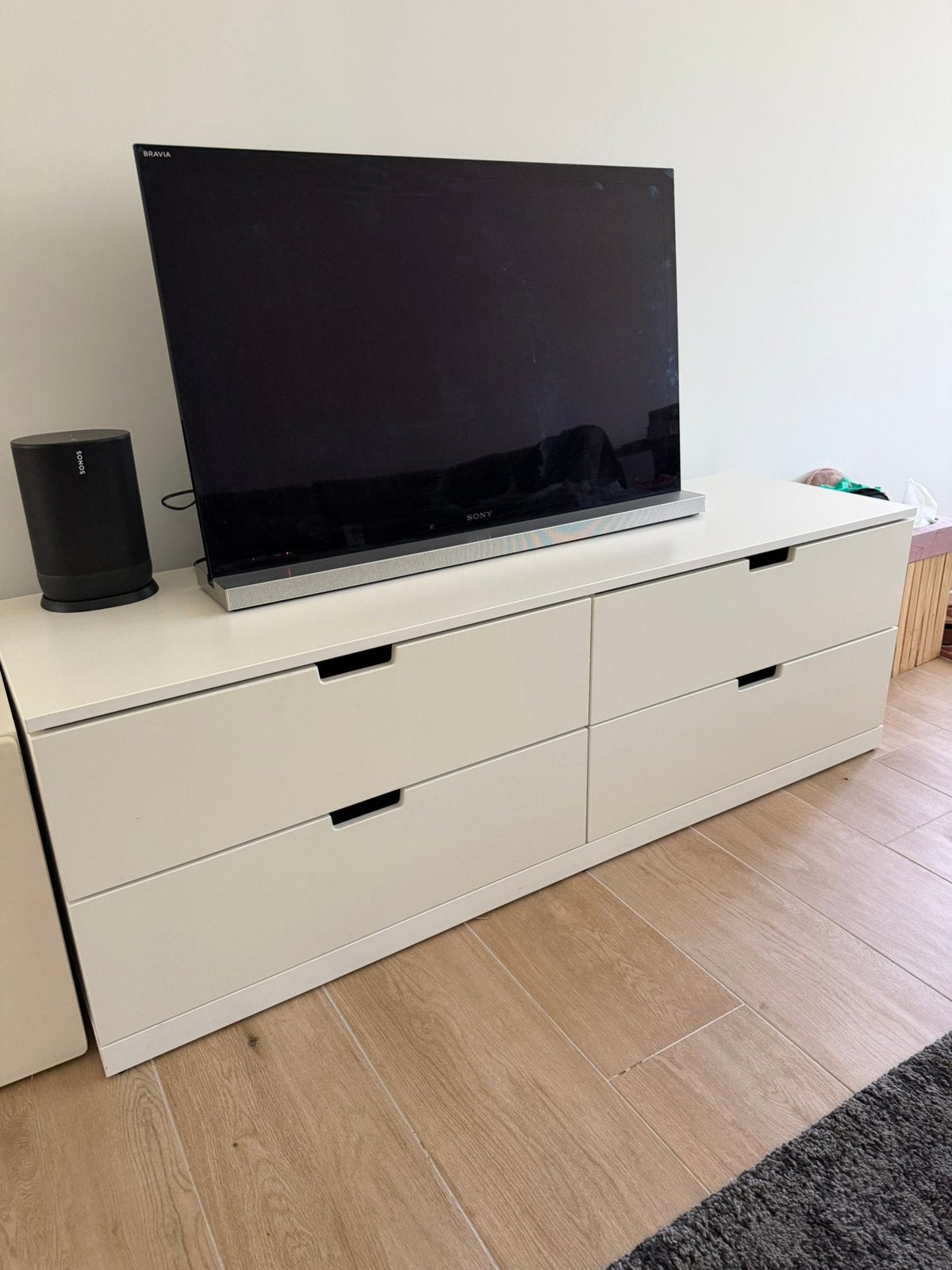 IKEA NORDLI ladekast – Wit – 160 x 54 cm, Huis en Inrichting, Kasten |Televisiemeubels, Ophalen, Gebruikt