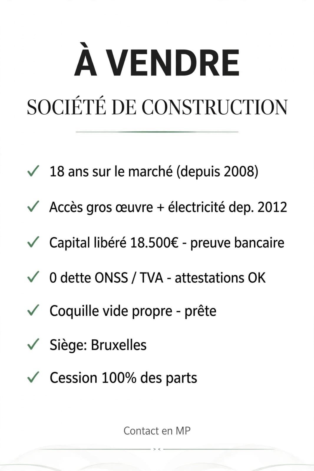 Societe SRL a vendre