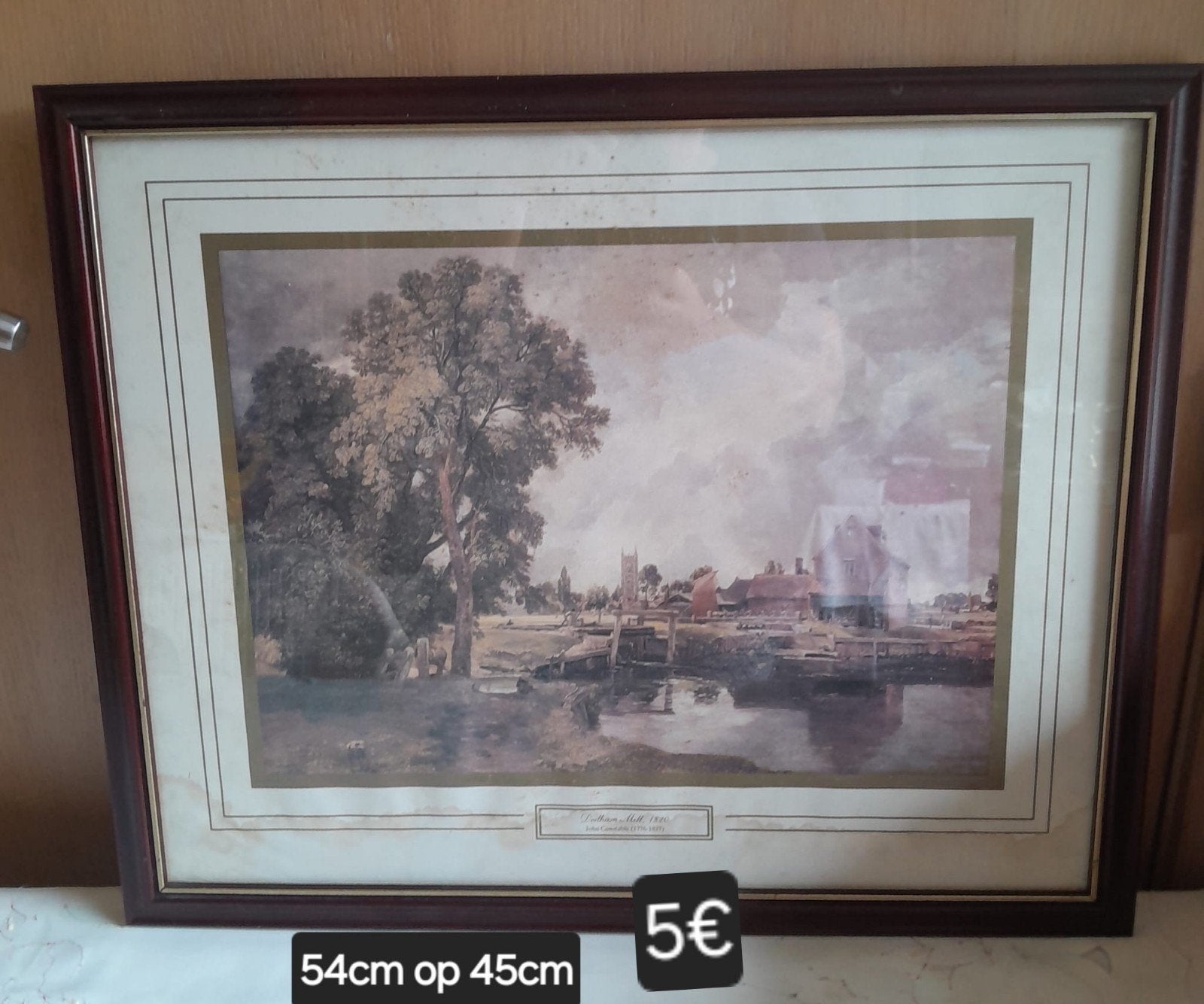 prent Flatford Mill in Suffolk, Ophalen, Reproductie, Pentekening