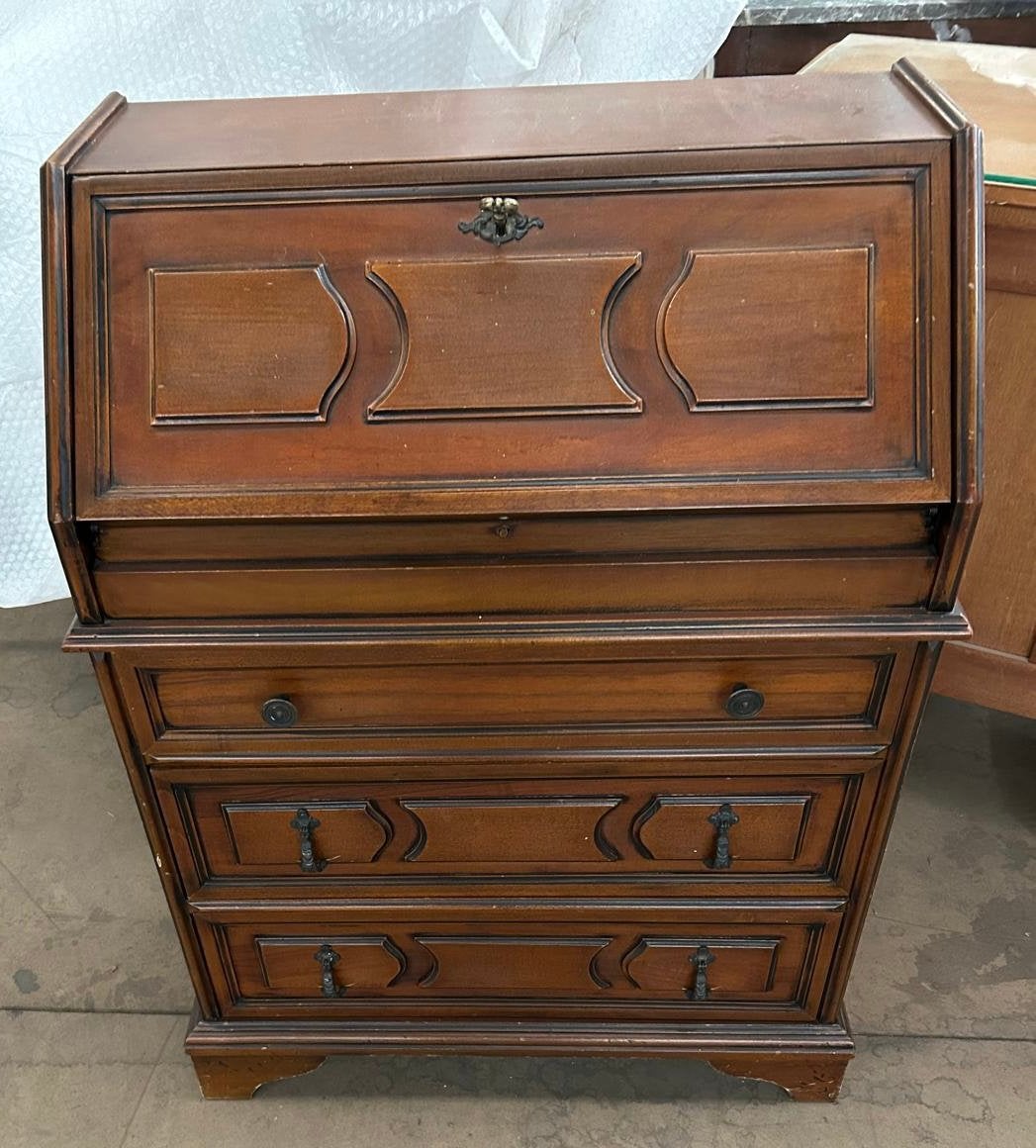 Vintage secretaire / bureaukast met lades – houten meubel, Huis en Inrichting, Vintage, Ophalen, Gebruikt