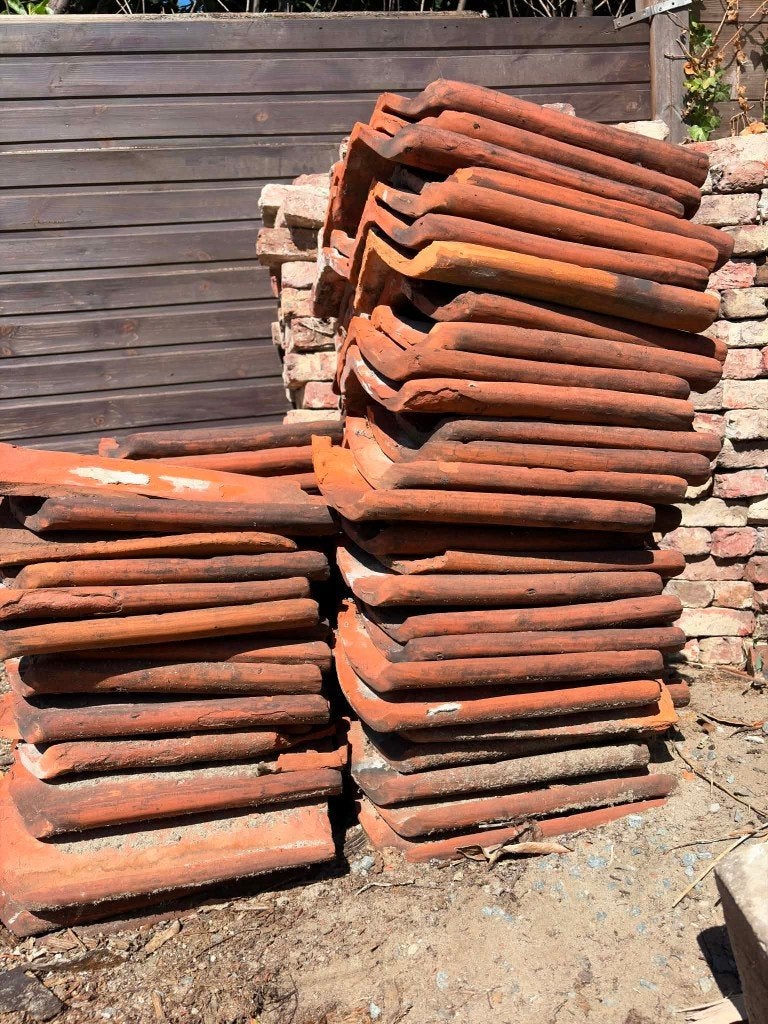 Oude dakpannen, Doe-het-zelf en Bouw, Dakpannen en Dakbedekking, Ophalen, Gebruikt, Steen of Klei, Dakpannen