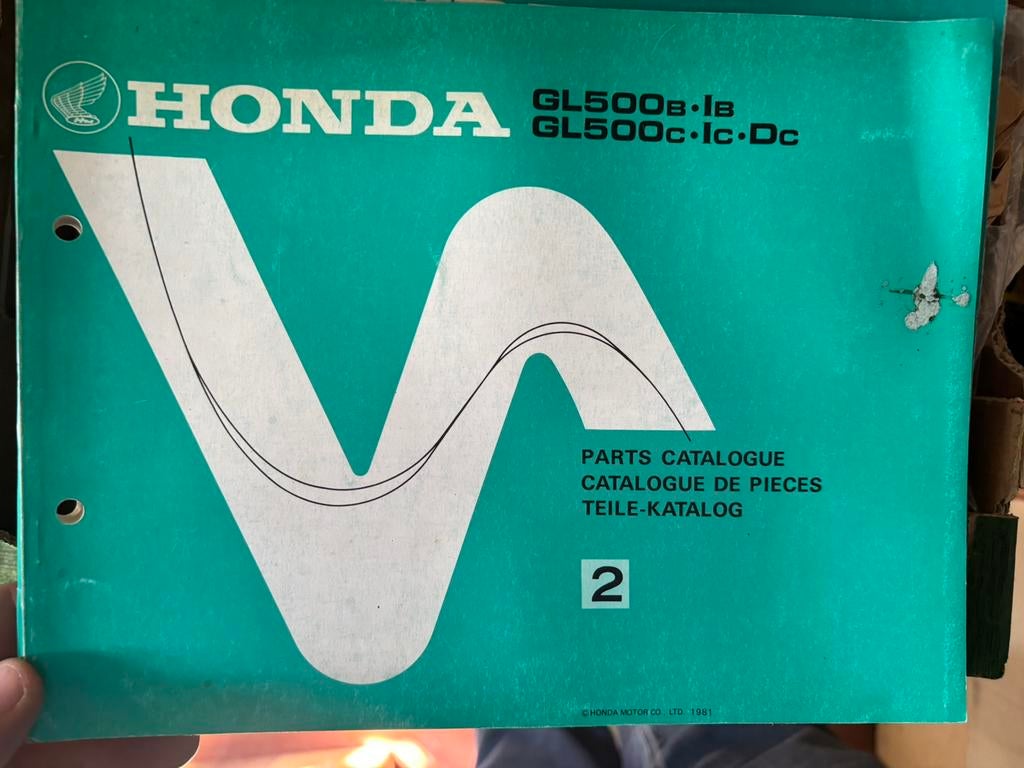 1981-, partsmanual Honda GL500, Motoren, Ophalen of Verzenden, Honda