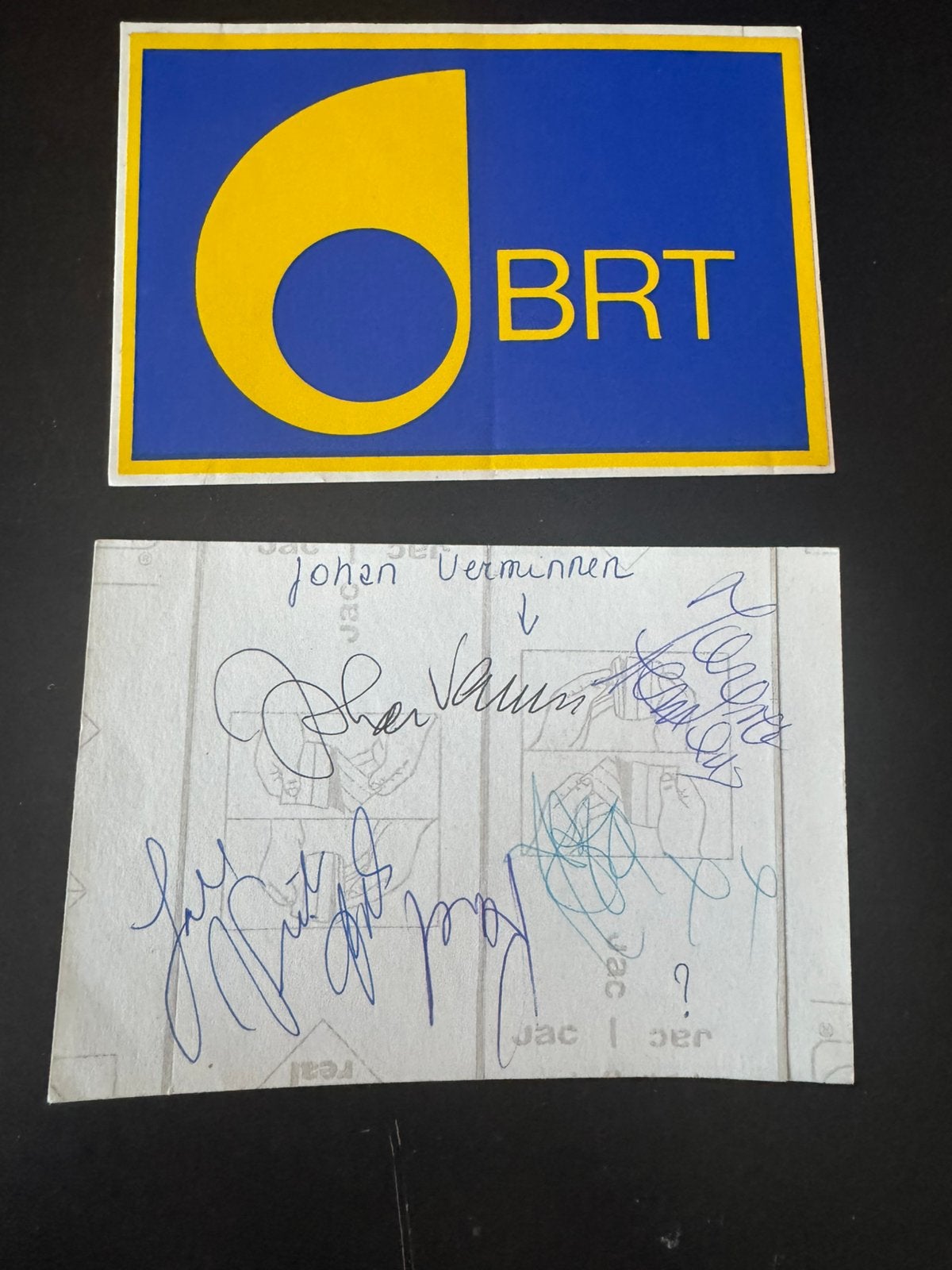 Gesigneerde sticker BRT, Ophalen of Verzenden, Nieuw, Overige typen, Gesigneerd