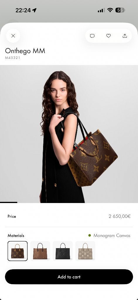 Louis Vuitton onthego, Ophalen of Verzenden, Zo goed als nieuw, Bruin, Shopper