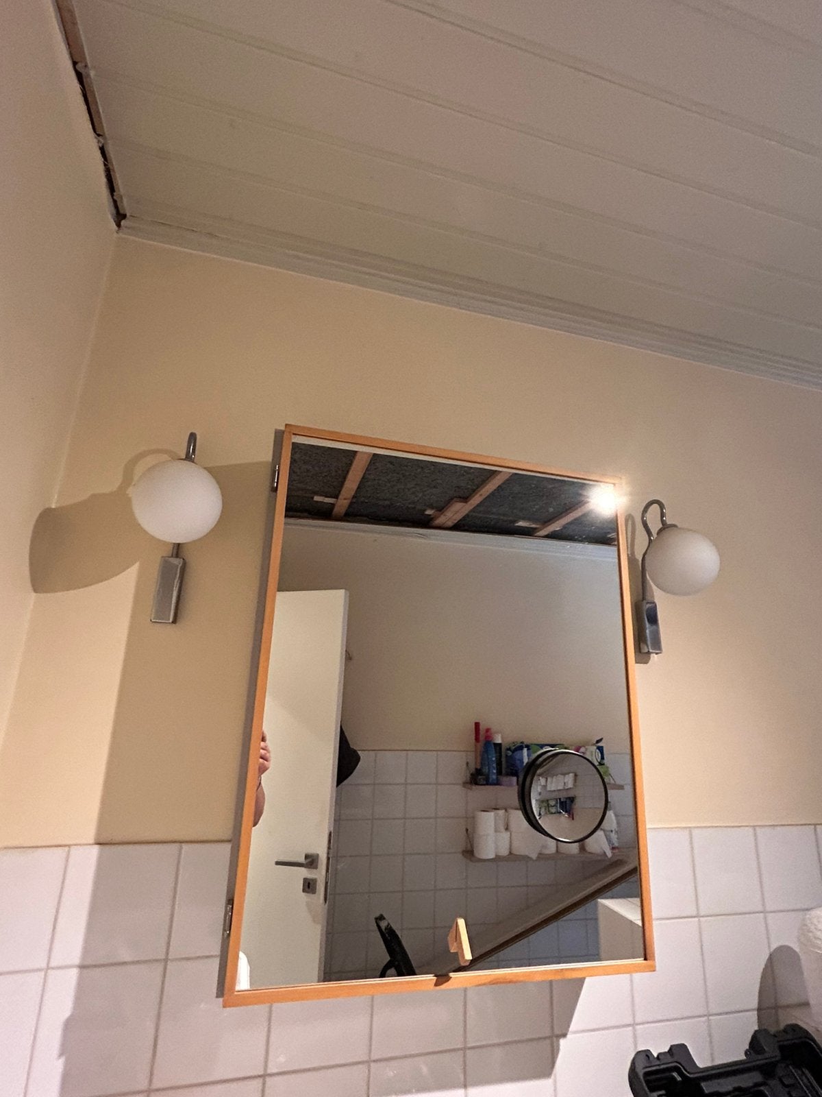 Badkamer spiegelkas 65x85x15 met 2 lichten, Maison & Meubles, Accessoires pour la Maison | Miroirs, Enlèvement, Comme neuf