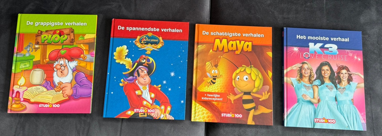 4 boeken Studio 100. K3, Maya, Piet Piraat en Plop Nieuw, Boeken, Ophalen, Fictie algemeen, Jongen of Meisje, Nieuw