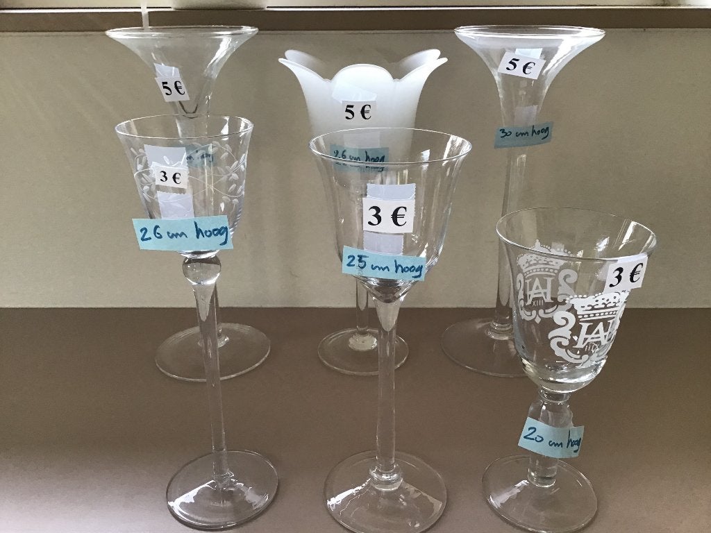 6 mooie voetglazen, Ophalen of Verzenden