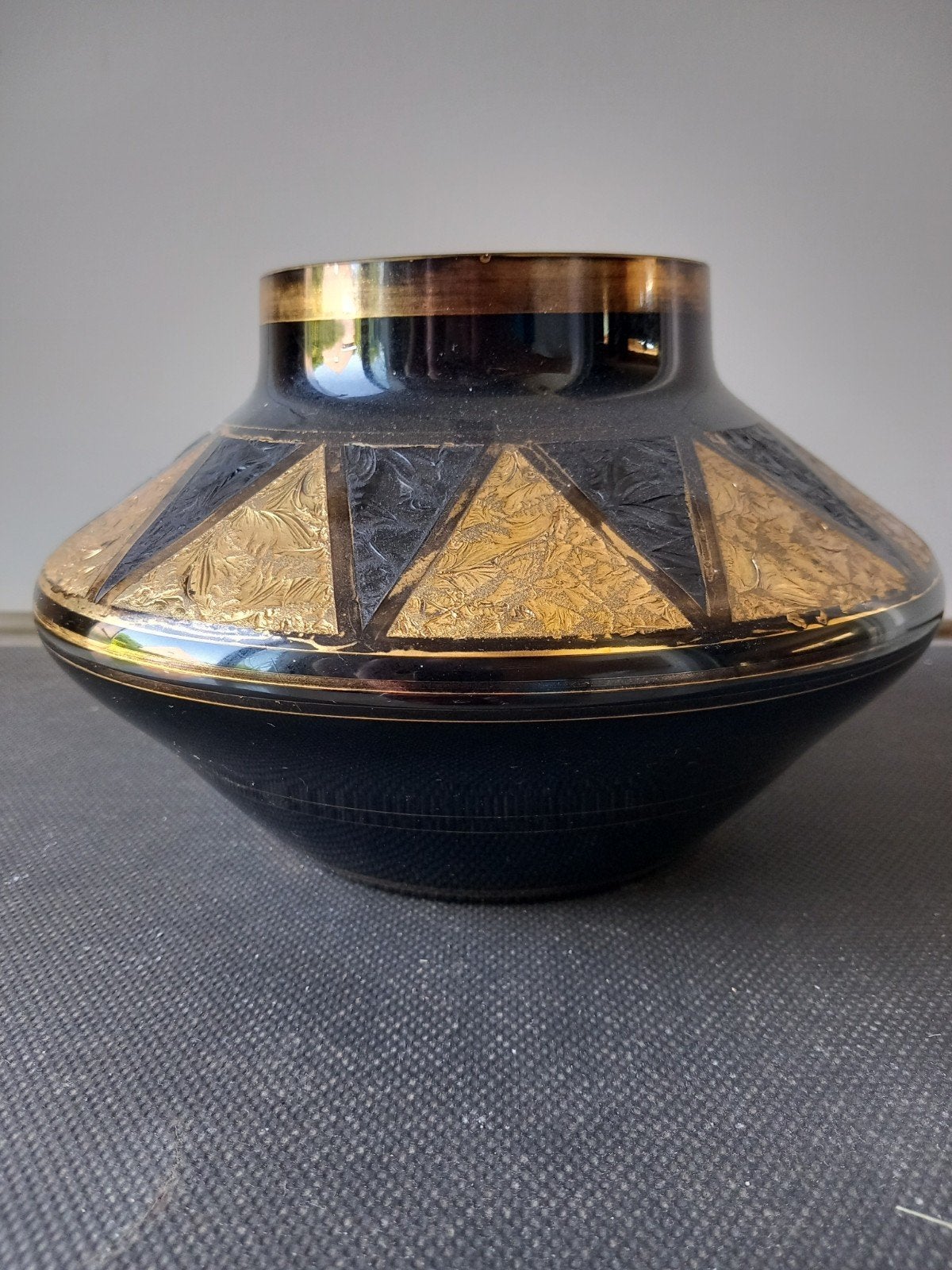 Art Deco Vaas 'Monarch' – Paul Heller – Booms Glas (Gesignee, Enlèvement, Verre