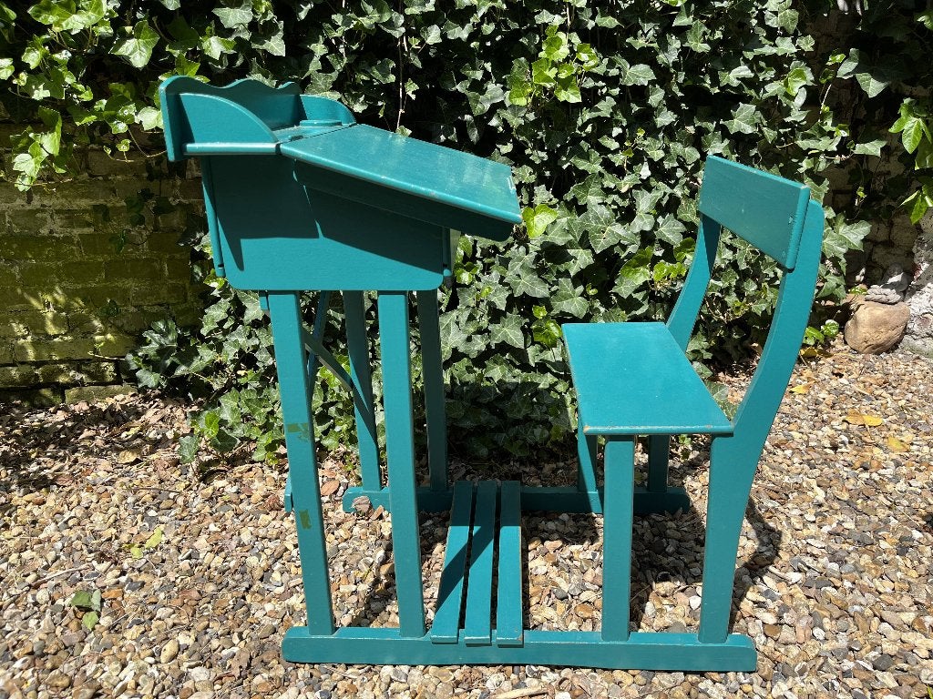 vintage lessenaar schoolbank kinderbureau, Huis en Inrichting, Ophalen, Hout, Kinderbureau, Vintage