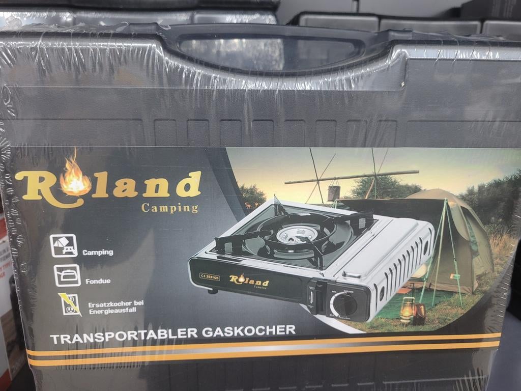 Roland Camping Draagbaar Gasfornuis Campingkooktoestel Niew, Computers en Software, Moederborden, Ophalen of Verzenden