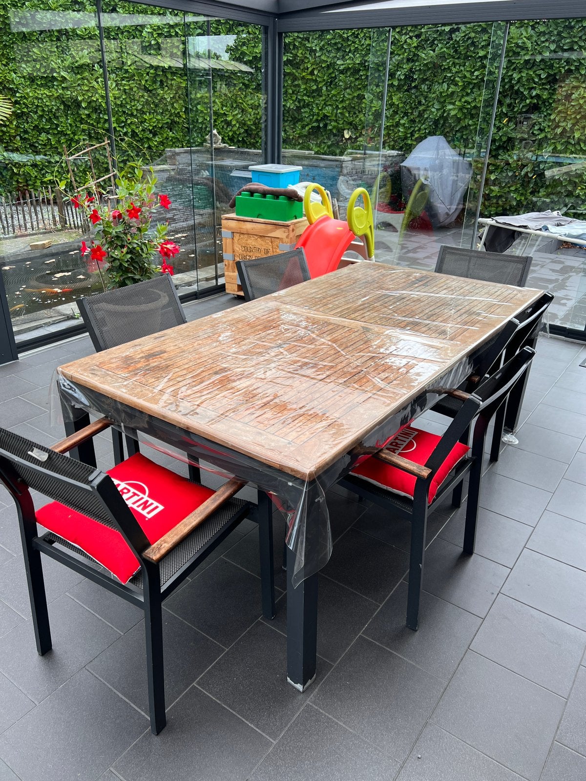 Table de jardin avec 6 chaises, Jardin & Terrasse, Table à dinner, Salons de jardin, Enlèvement, Utilisé