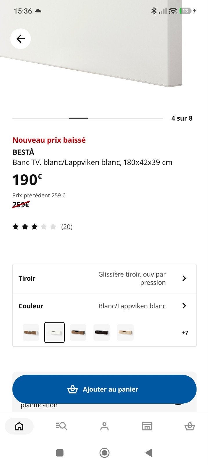 MEUBLE TV BESTA IKEA, Enlèvement, Comme neuf, Chêne