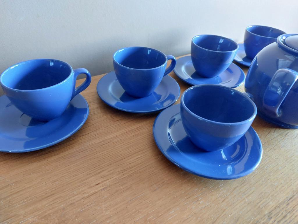 Service à thé bleu cobalt années quatre-vingt marquées, Enlèvement ou Envoi