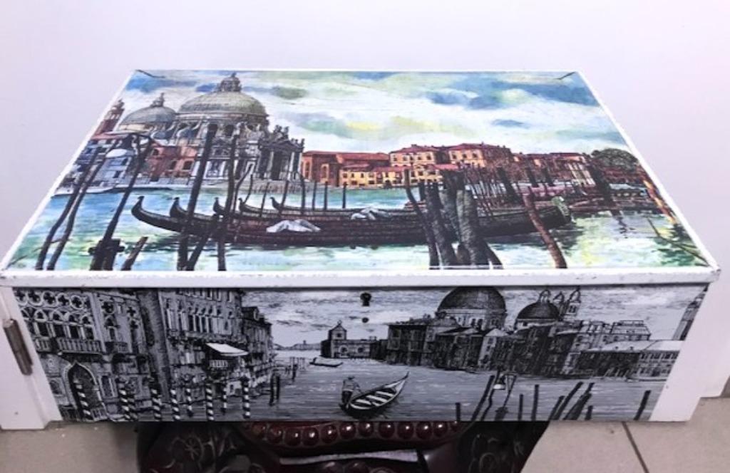 Boîte Coffre Metal 40 x 30 Venice Decor Demaret 😍😎💑💎🤗, Enlèvement ou Envoi, Utilisé, Autre, Autres marques