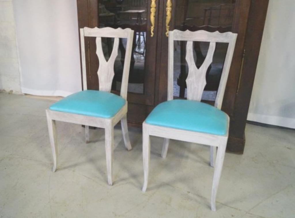 ensemble de 2 anciennes chaises rustiques Art Nouveau, Enlèvement