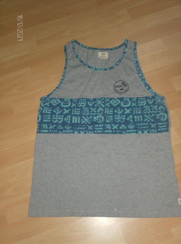 T-SHIRT ZONDER MOUW GROEN/GRIJS MERK VANS - MAAT L – ALS NIE, Vêtements | Hommes, T-shirts, Gris, Enlèvement ou Envoi, Vans, Taille 52/54 (L)