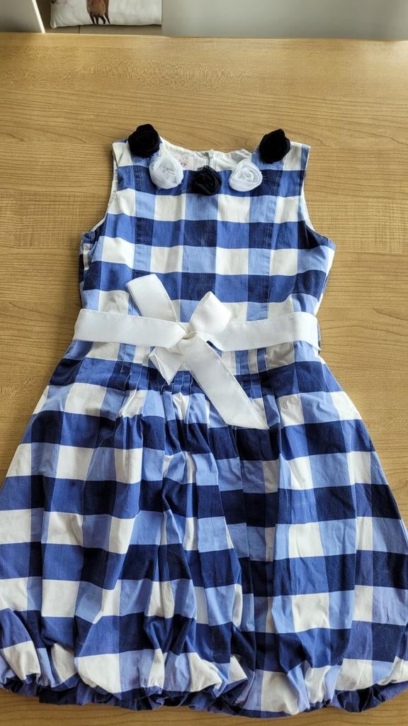 Kleed Blue Bay blauw geruit m 134, Gebruikt, Meisje, Ophalen of Verzenden, Jurk of Rok