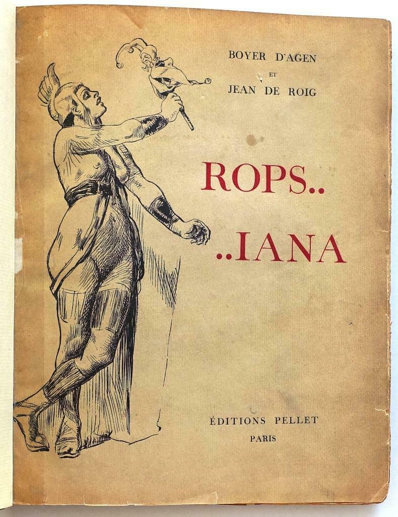 Félicien Rops 1924 Rops...iana 1/500 ex. Fraaie Leren Band, Antiek en Kunst, Ophalen of Verzenden