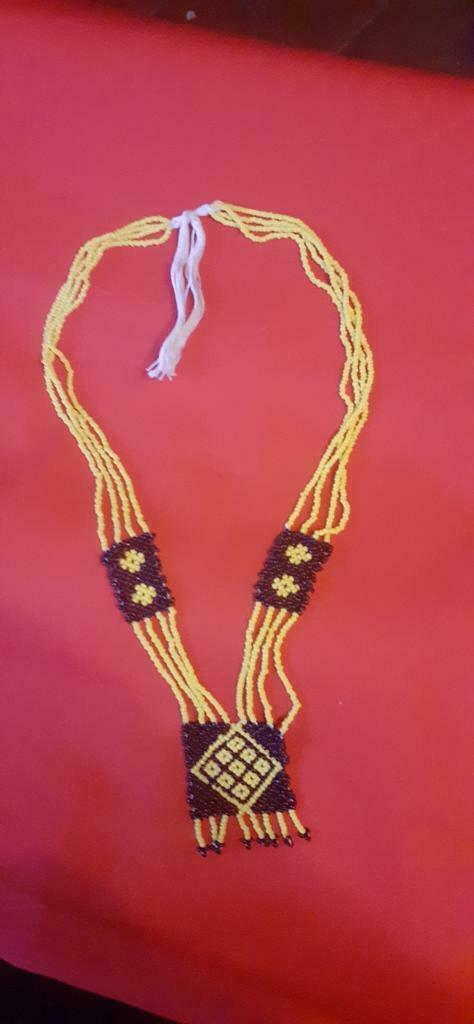 Collier mini perle jaune et noire, Bijoux, Sacs & Beauté, Colliers, Enlèvement ou Envoi, Utilisé, Jaune