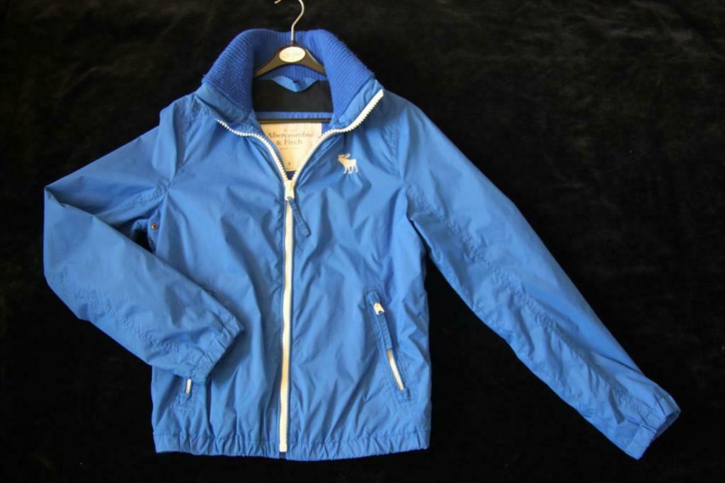 Fel blauwe jongens regenjas 'Abercrombie & Fitch', M: Small, Blauw, Ophalen of Verzenden, Zo goed als nieuw, Abercrombie & Fitch