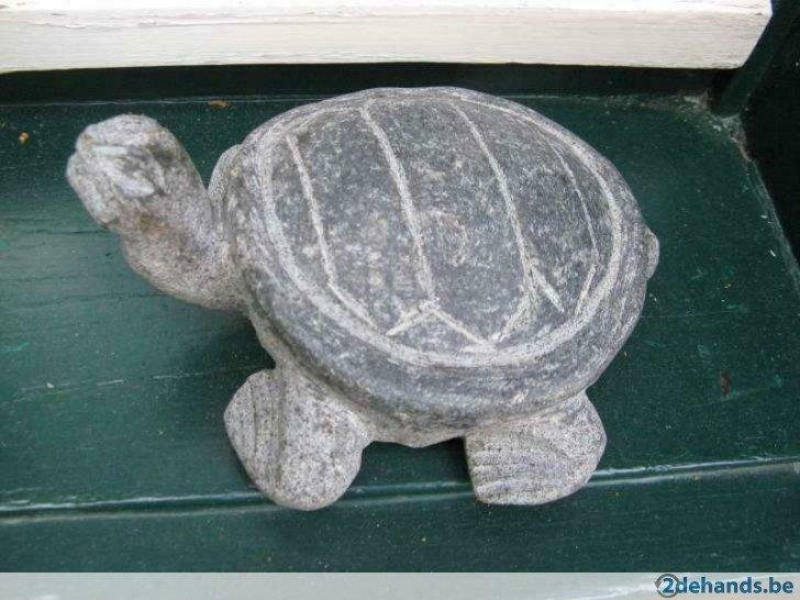 Tortue granit noir magnifique 19 cm, Jardin & Terrasse, Enlèvement ou Envoi, Neuf, Pierre, Animal