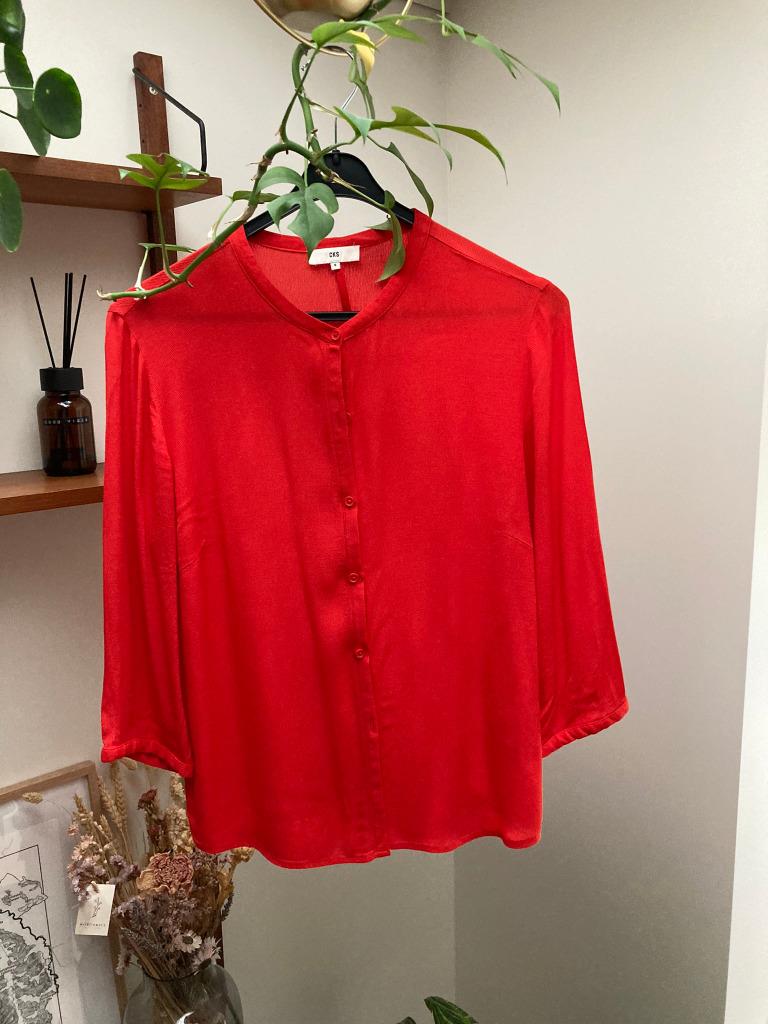 Rode blouse van CKS (Maat S), Kleding | Dames, Ophalen of Verzenden, Zo goed als nieuw, Maat 36 (S), CKS