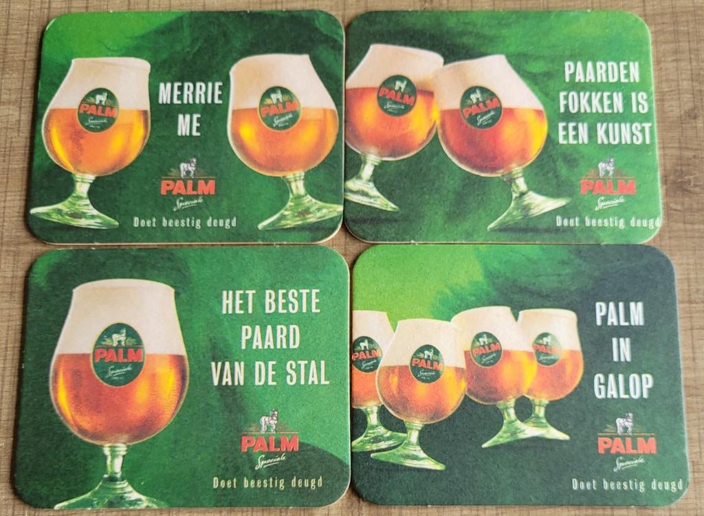 Palm bierviltjes: thema paarden, Verzamelen, Biermerken, Ophalen of Verzenden, Gebruikt, Viltje(s), Palm