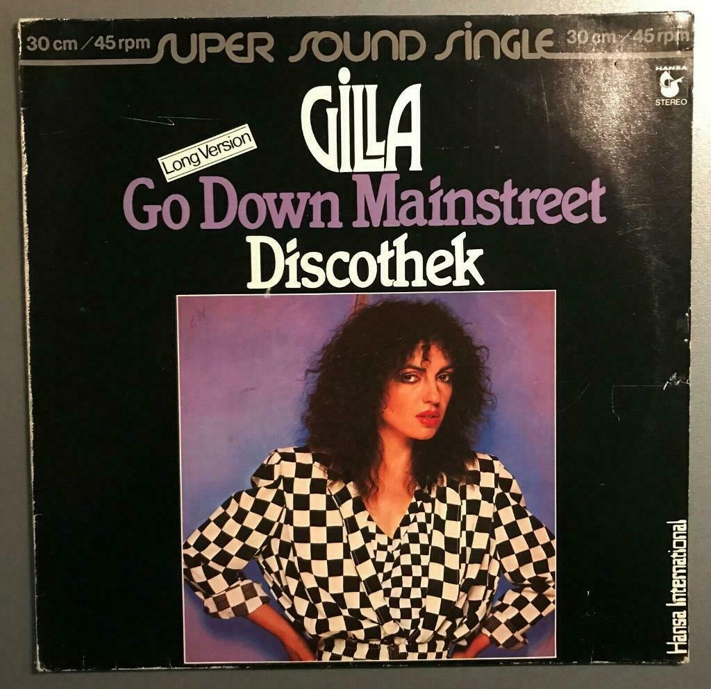 Vinyle de Gilla : Go down Mainstreet / Discothek, Enlèvement ou Envoi, Utilisé, Autres genres, Maxi single