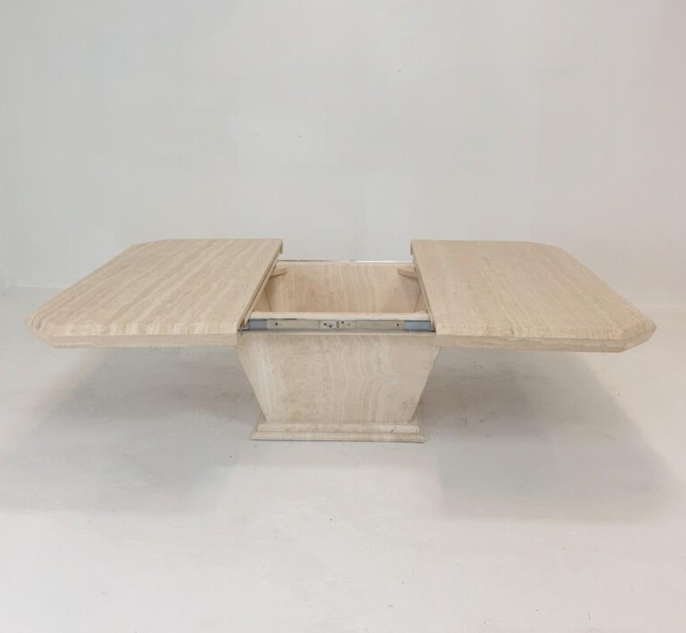 Vintage travertin design bar - salontafel jaren 70, Enlèvement, Utilisé