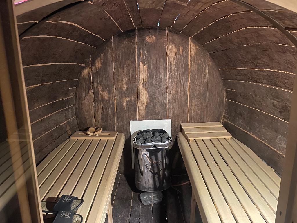 Authentieke sauna wijnton, Ophalen, Gebruikt, Fins of Traditioneel, Complete sauna