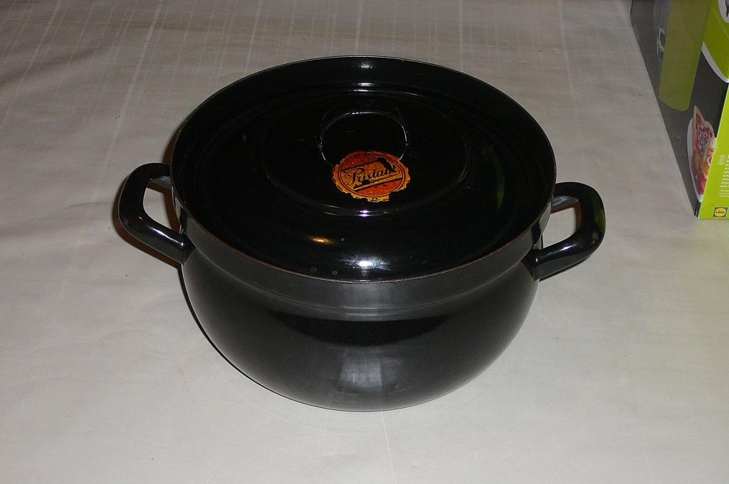 Emaille kookpot met deksel  (zwart), Huis en Inrichting, Ophalen of Verzenden