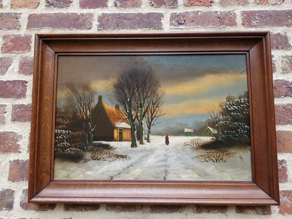 -Schilderij op houten paneel., Ophalen